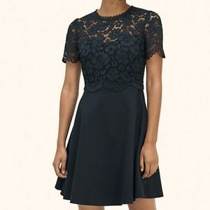 Kate Spade rose lace-bodice pinte dress